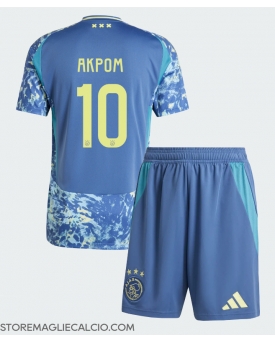 Ajax Chuba Akpom #10 Maglia Gara Trasferta Repliche 2024-25 Bambino Maniche Corte